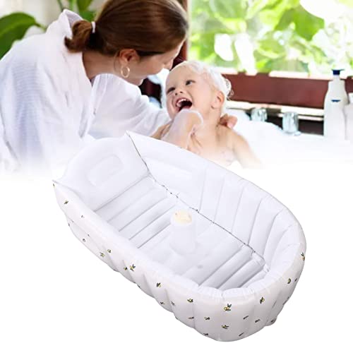 Infant Bathtub, Baby Inflatable Bathtub Large Space Lovely for Travel for Home Living Room(Olive Blossom) - Image 4