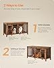 Feandrea Large Dog Crate Furniture, Heavy-Duty Dog Cage for 1 Large Dog or 2 Medium Dogs, with Divider, Sliding Doors, TV Stand, Rustic Brown PFC301X01