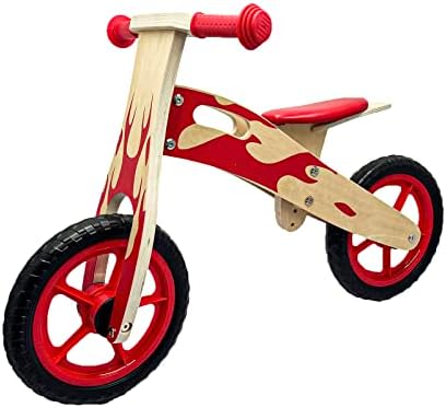 ANNADA Lightweight Wooden Balance Bike Sustainable and Eco-Friendly Small Wooden Bicycle Adjustable Ride Balance Toy Bike for Kids and Toddlers