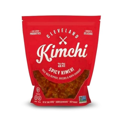Cleveland Kitchen Spicy Kimchi, No Preservatives, Vegan Friendly, Kosher, Gluten Free & Non-GMO, 16 Ounce (Pack of 6)
