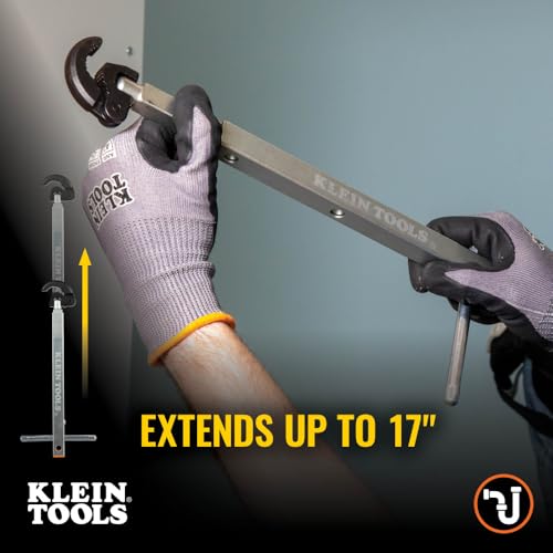Klein Tools 68232 Telescoping Basin Wrench, Adjustable 10-17-Inch Plumbing Wrench with 1-1/4-Inch Jaw Capacity, Ideal for Hard to Reach Spaces by KLEIN TOOLS - Image 3