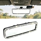 QKWL Rearview Mirror, Bling Car Accessories For Women, Hand-set Diamonds, Fashionable, Elegant, High-Definition, Simple And Beautiful，Suitable For Most Vehicles