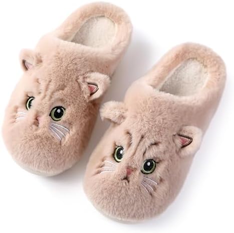 Dames Kattenpantoffels - Warme Pluche Slippers met Pootdesign