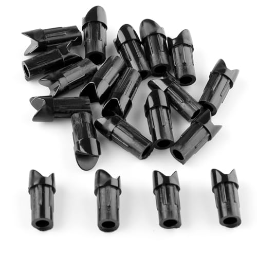 Ruiwaer 16PCS Black Crossbow Arrow Nock Half Moon Plastic Crossbow Arrow Nocks Tails Archery Arrows Shaft DIY - Thumbnail 5