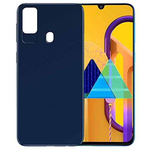 Image of WOW IMAGINE Protective Sleek Back Case Cover for Samsung Galaxy M21 / M30s / M21 2021 Edition (Flexible | Silicone | Shock Proof, Anti Slip, Soft Rubberised | Washington Blue)