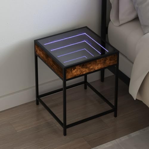Tableau de lit FANDIAO chêne fumé LED infini pour illuminer l'espace
