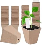 100 Pcs 8cm Seed Starter Tray, Small Transplant Seedling Tray, Biodegradable Paper Seedling Pots for Plant Starters, Seedlings, Vegetables, Fruit, Flower, Indoor and Outdoor Garden (8 cm)