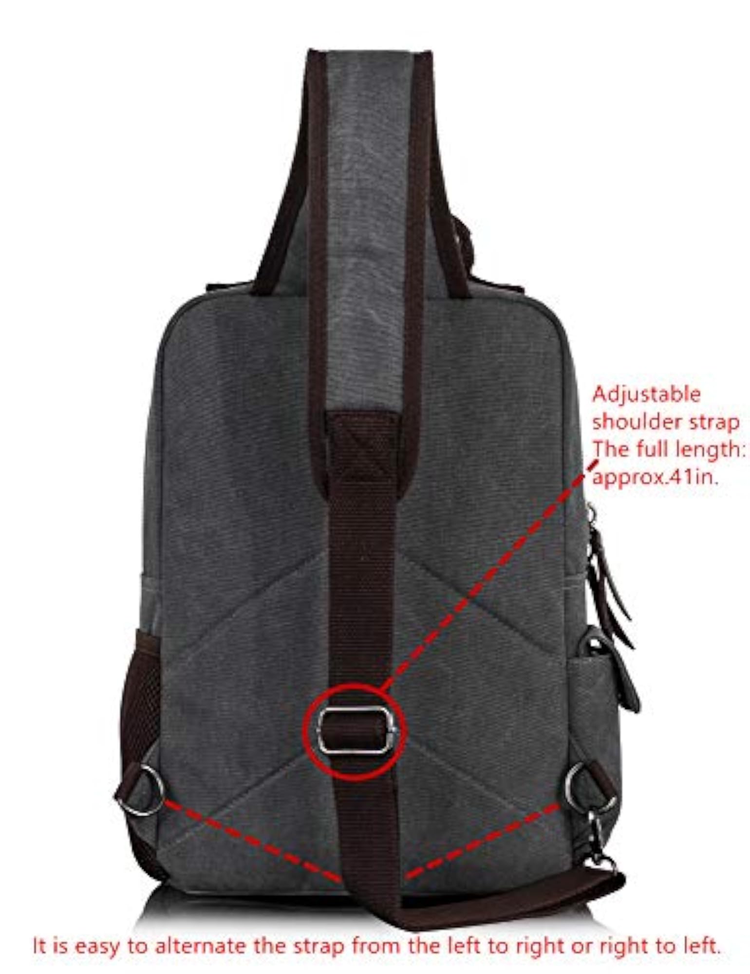 Canvas Message Sling Bag Outdoor Cross Body Bag
