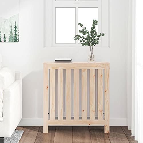 Festnight Radiator Cover Grey Narrow Depth Radiator Covers Cabinet Modern Vertical 79.5x19x84 cm Solid Wood Pine