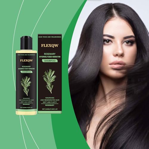Image of Rosemary Hydrolyzed Keratin Shampoo, Hair Thick and Voluminous, Nourishes and Regenerates Hair, Soft and Fluffy, 268ML /9.06FL OZ (2 Pack)