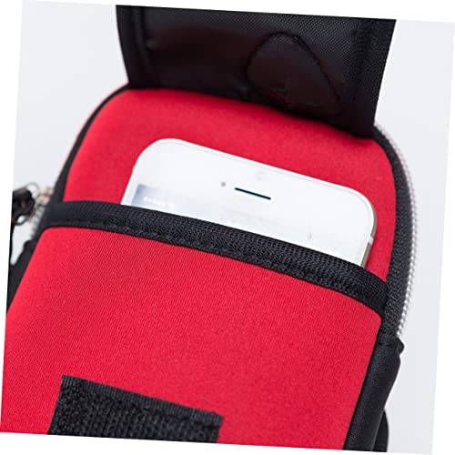Housoutil Arm Package Bag Red Arm Bag Jogging Ewxercise Cycle Arms Package Mobile Phone Arm Bag Washable Breathable Adjustable Arm Bag Men and Women Fanny Pack Cell Phone