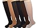 6 Pair Women Graduated Compression Running Hiking Bike Travel Socks 8-15mmHg (Assorted) -L/XL