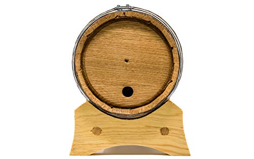 Premium Oak Barrels For Aging Whiskey (1 Liter) - Blank/No Engraving - Wooden Whiskey Barrels For Aging Your Own Bourbon, Wine, Scotch, Rum, Whiskey, & More | Red Head American Charred Oak Barrel #TOP27