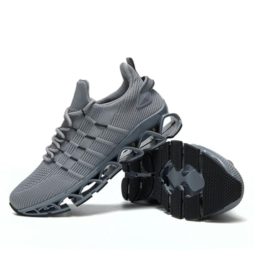 Image of Mens Slip On Walking Shoes Blade Non Slip Tennis Running Shoes Lightweight Workout Breathable Mesh Fashion Sneakers