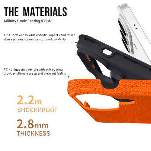 Image of NOXO Ultra-Hybrid Triangle Back Case Cover Compatible with Samsung Galaxy S26 | Shockproof Design | Camera Protection | Soft TPU & Rugged PC | Bumper Cases and Covers (Cosmic Orange)