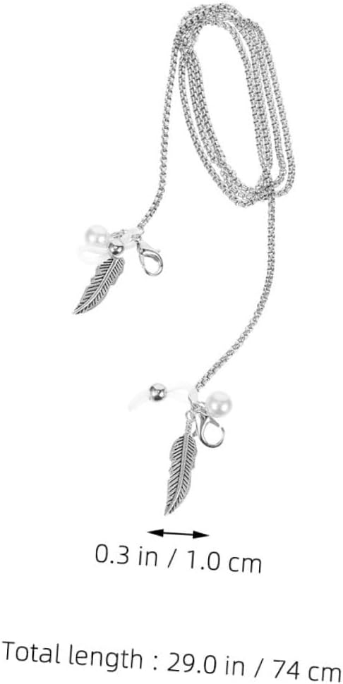 SHOWERORO 2pcs Eyeglass Chains Leaf Pendant Stainless Steel Glasses Neck Strap for Women Men Outdoor Sports Travel Daily Use