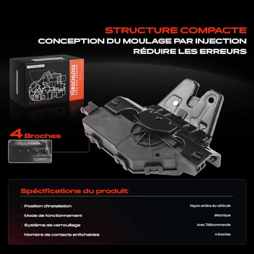 Serrure de coffre hayon à verrouillage fluide pour E46 E81 E60 - 51247840617 - 5
