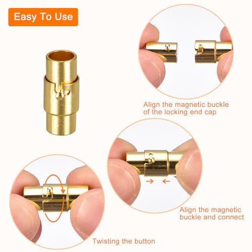 uxcell Leather Cord End Clasp, 20Pcs 5mm Hole Leather Clasps - Image 4