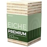 KeraBlocks Premium Eiche - 252 Stück Holzklötzchen zum Basteln 160x22x8mm - Bastelholz ohne Klebeband - Perfekt zur kreative DIY Projekte