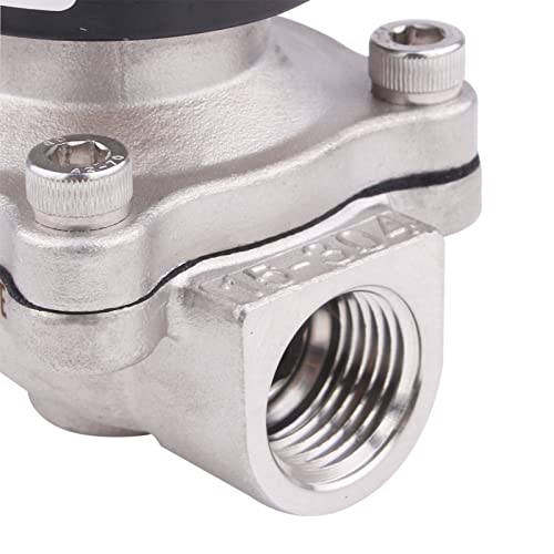 Govalve Sus304 Electric Solenoid Valve - 1/2" Npt 24V Dc Stainless Steel Normally Closed Valve For Water Air Gas Fuel Oil #TOP5