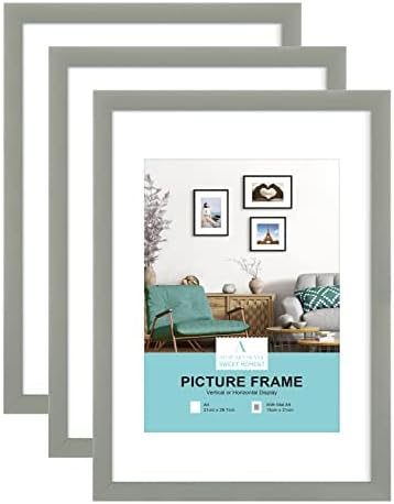A2 Black Aluminium Certificate Frame,2 Pack Poster Frame with Plexiglass Front , 42x59cm CM Photo Picture Frame for Wall Mounted,Set of 2