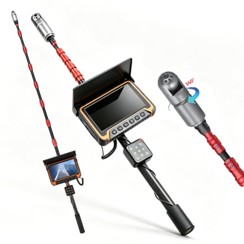 Telescopic Pole Inspection Camera 10Ft 360° for Roof Gutter Drain