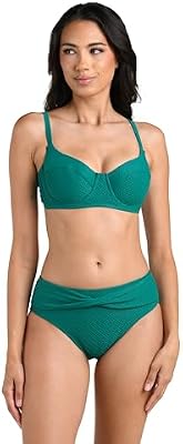 La Blanca Women's Underwire Draped Bikini Swimsuit Top, Jungle, 4