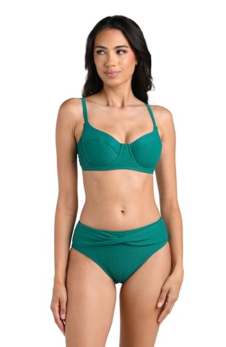 La Blanca Women's Underwire Draped Bikini Swimsuit Top, Jungle, 4