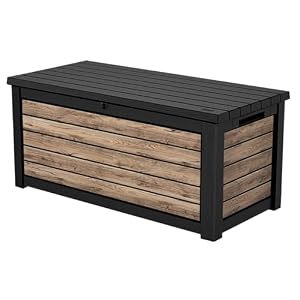 Keter Northwood 623L Auflagenbox Holzoptik Anthrazit