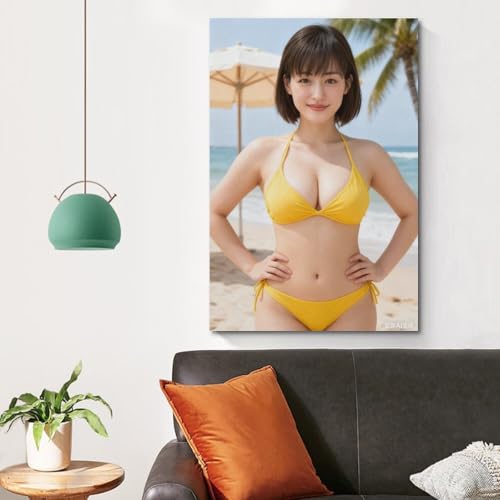 綾瀬はるか人気ポスター壁画のキャンバスのイメージの掛かる絵画家の装飾の誕生日のギフト24x36inch(60x90cm) [4]