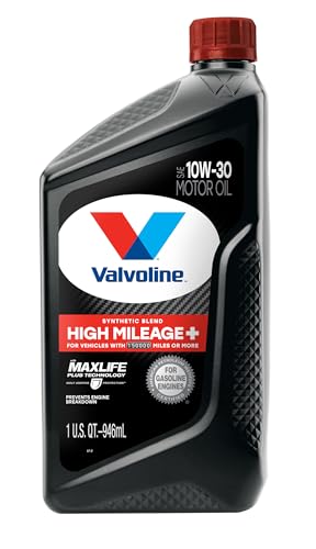 Image of Valvoline High Mileage 150K with Maxlife Plus Technology Motor Oil SAE 10W-30 1 QT, Case of 6
