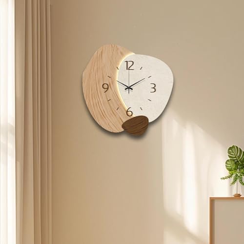 Reloj de pared silencioso rústico moderno marrón sin tablero para salón y local 6