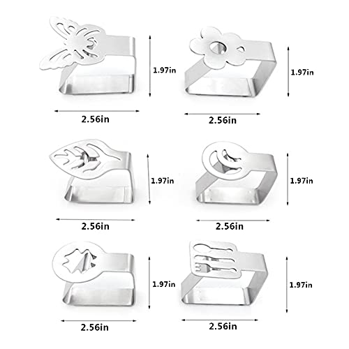 Binbe 6 Pcs Tablecloth Clips, Heavy Duty Picnic Table Clips Thick Stainless Steel Tablecloth Clips Table Cloth Holders For Outdoor Camping Dining Table Kitchen Restaurant Patio Garden Picnic Party #TOP1