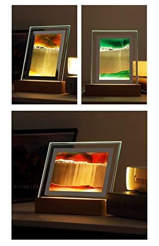 Yinhamnl 3D Quicksand Decor Lamp, Moving Sand Art Color Changing Table Lamp, 360°Rotating Hourglass Lights, Sand Art Liquid Motion Colorful Creative Sea 3D Glass Quicksand Painting Night Light(Orange) #TOP7
