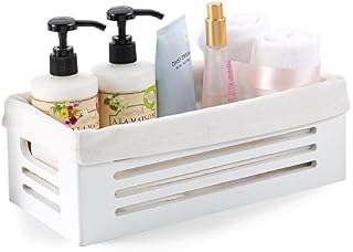 Wooden Storage Bin Container - Decorative Closet, Cabinet and Shelf Basket Organizer Lined