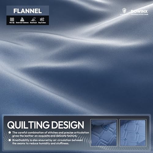 Sedia Gaming Ergonomica, Poltrona Gaming con Cuscini in Tessuto, Rotelle e Poggiatesta, Sedia da gaming Traspirante con Poggiapiedi e Supporto per la Zona Lombare, Blu - Sedia gaming - Immagine 7