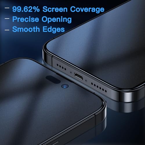 Uyiton for iPhone 14 Pro Max Matte Privacy Screen Protector - Anti-Fingerprint [Easy to Install] Anti-Spy Shatterproof Full Coverage Case Friendly 9H Tempered Glass Screen Cover, 2 Pack