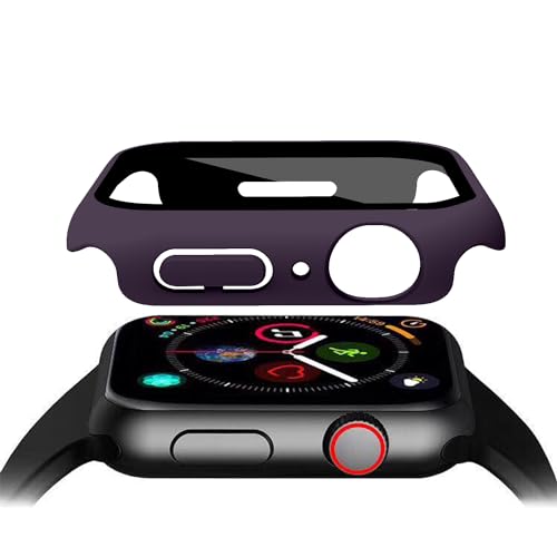 GANGANPRO 2 In 1 Design Hard PC Case with Tempered Glass Screen Protector for Apple Watch 7/8/9,Ultra-Thin Scratch Resistant Smartwatch Cover for iWatch 41mm Accessories - Red Cherry by GANGANPRO - Image 4