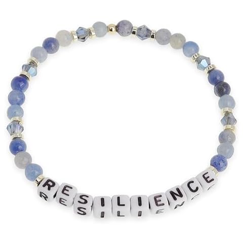 Agriajun Inspirational Beaded Stretch Bracelets for Women, Stone Aquamarine Bead Ball Bracelet Cover