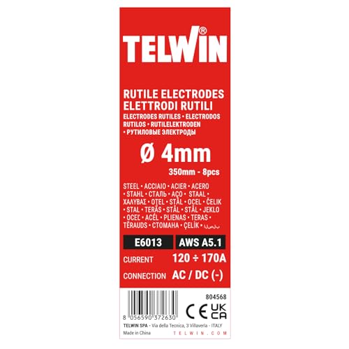 Electrodes rutiles pour soudage d 4mm Telwin fusion stable 8 pcs