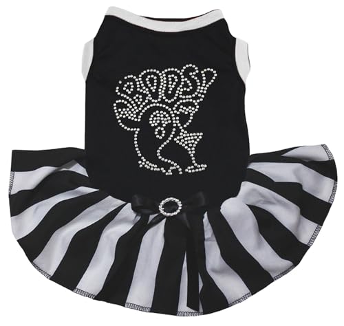 Robe pour chien de créateur Ghost strass et rayures S - 2