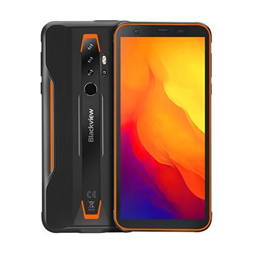 Blackview BV6300 Pro Rugged Unlocked Cell Phones 6GB+128GB IP68 IP69K MIL-STD-810G 4380mAh Fingerprint Identification 5.7 inch Android 10.0 MTK6771T Helio P70 Octa Core up to 2.1GHz (Orange)