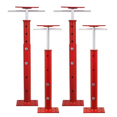 Hocamel 4 Pack House Jacks for Leveling 19-36Adjustable Support Jack 17636LBS Max Capacity Each Screw Pole Jack for Temporary Support for Leveling-Red