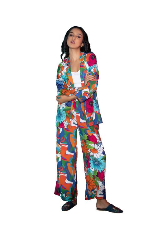 rhe-ana Jamaica Blazer & Wide Leg Pants Co-ord Set. Blue-picture-13