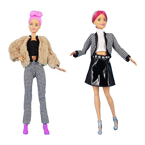 Sotogo 31 Pieces Doll Clothes And Accessories For 11.5 Inch Doll Girl Fashion Winter Playset Include 6 Sets Of Winter Tops And Pants, Random 5 Pairs Of Shoes, 3 Handbags #TOP2
