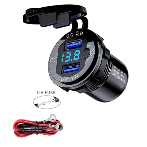 Enchufe cargador USB dual sofisticado acabado negro mate con switch táctil para carro de golf 5