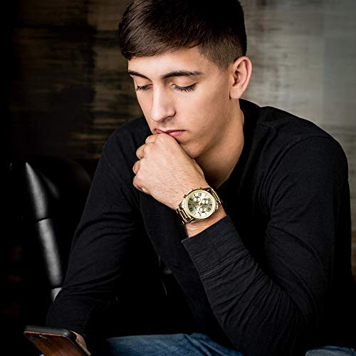 Image of Akribos XXIV Analog Gold Dial Men's Watch - AK736YG