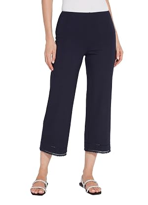 Lyss Sienna Wide Leg Cropped Pants Drapey Ponte Pants and Cropped Pants for Women