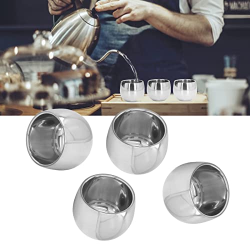 4Pcs Stainless Steel Coffee Cup, Coffee Mugs Camping Cup Double Walled Insulated Coffee Mug Reusable Metal Espresso Cup Mug Tea Cups #TOP2