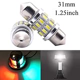 Shangyuan 31mm Marine LED Festoon Bulb for Navigation Light, Boat Light Bulbs for Boat Anchor Light, Boat Navigation Lights, Mast Masthead Light, Super Bright 12 Volt Bulbs for Boat Lights 2PCS